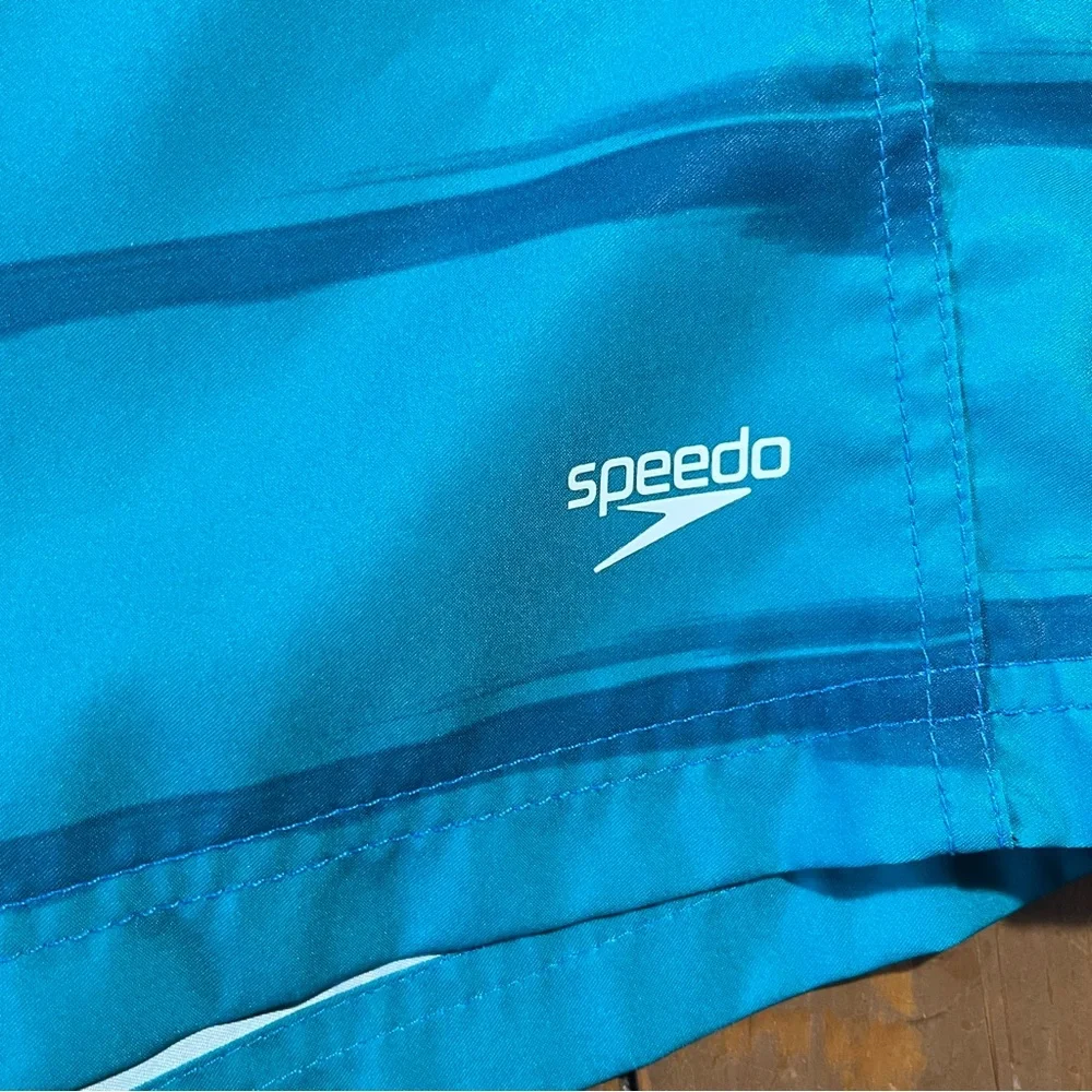 Speedo Men's Ombré Gradient Stripe Stretch Board Shorts Blue